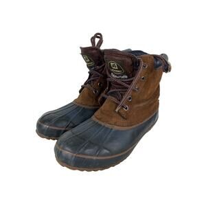 LaCrosse Thinsulate Mens Waterproof Duck Boots Suede & Rubber Brown/Black Size 9